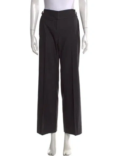 Pre-owned Max Mara Virgin Wool Wide Leg Pants In Gray
