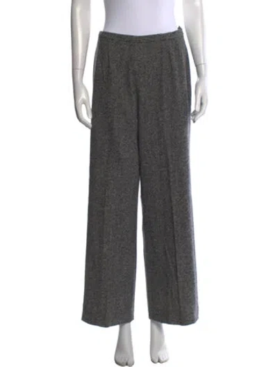 Pre-owned Max Mara Virgin Wool Wide Leg Pants In Gray