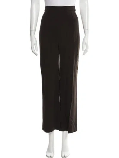 Pre-owned Max Mara Virgin Wool Wide Leg Pants In Green