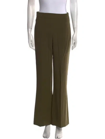 Pre-owned Max Mara Virgin Wool Wide Leg Pants In Green