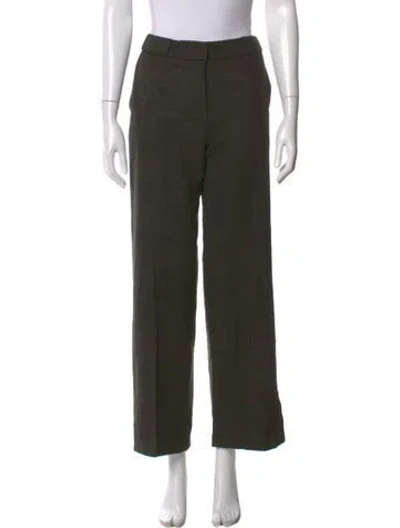 Pre-owned Max Mara Virgin Wool Wide Leg Pants In Green