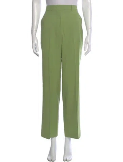 Pre-owned Max Mara Virgin Wool Wide Leg Pants In Green