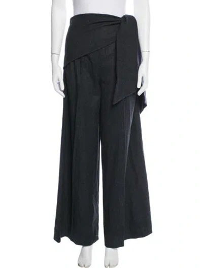 Pre-owned Max Mara Virgin Wool Wide Leg Pants In Green