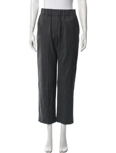 Pre-owned Max Mara Virgin Wool Wide Leg Pants In Grey