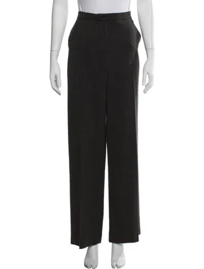 Pre-owned Max Mara Virgin Wool Wide Leg Pants In Grey