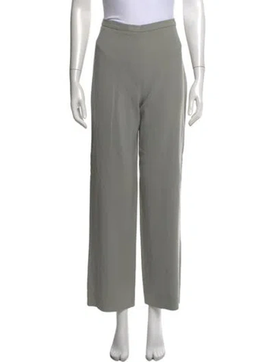 Pre-owned Max Mara Virgin Wool Wide Leg Pants In Grey