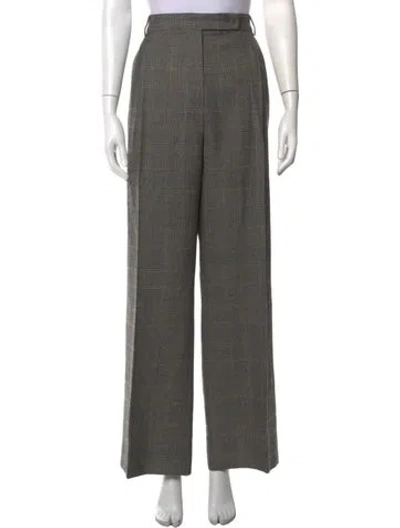 Pre-owned Max Mara Virgin Wool Wide Leg Pants In Grey