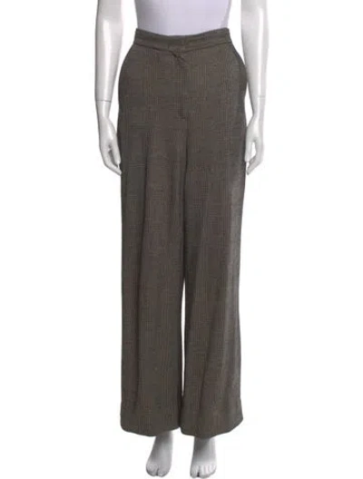 Pre-owned Max Mara Virgin Wool Wide Leg Pants In Multi