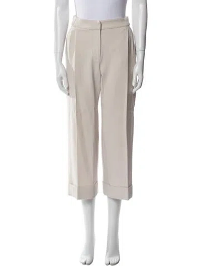 Pre-owned Max Mara Virgin Wool Wide Leg Pants In Neutral