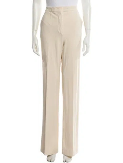 Pre-owned Max Mara Virgin Wool Wide Leg Pants In Neutral