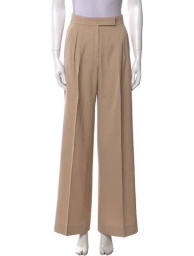 Pre-owned Max Mara Virgin Wool Wide Leg Pants In Neutral