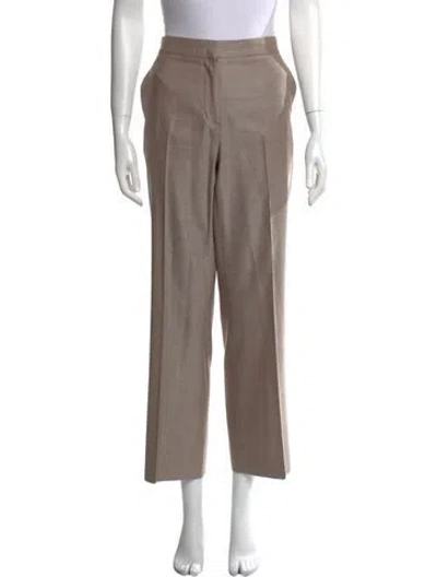Pre-owned Max Mara Virgin Wool Wide Leg Pants In Neutral