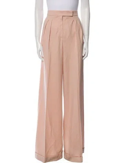 Pre-owned Max Mara Virgin Wool Wide Leg Pants In Neutral