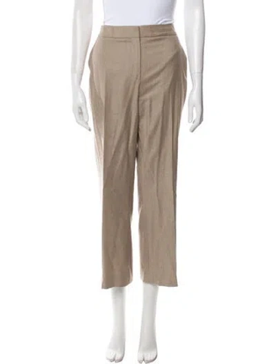 Pre-owned Max Mara Virgin Wool Wide Leg Pants In Neutral