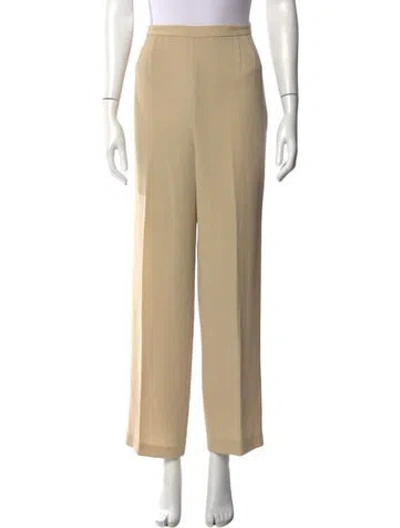 Pre-owned Max Mara Virgin Wool Wide Leg Pants In Neutral