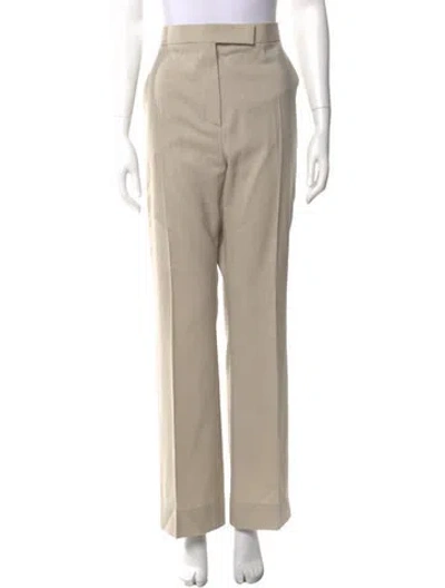 Pre-owned Max Mara Virgin Wool Wide Leg Pants In Neutral