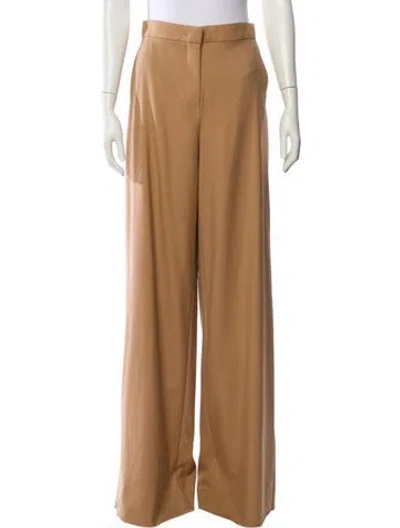 Pre-owned Max Mara Virgin Wool Wide Leg Pants In Neutral