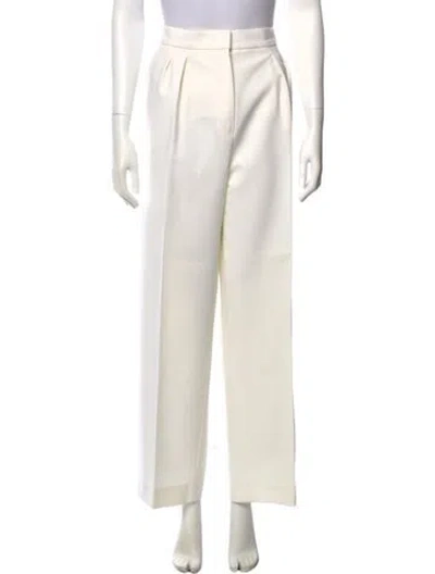 Pre-owned Max Mara Virgin Wool Wide Leg Pants In Neutral
