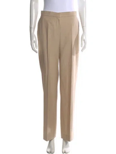 Pre-owned Max Mara Virgin Wool Wide Leg Pants In Neutral
