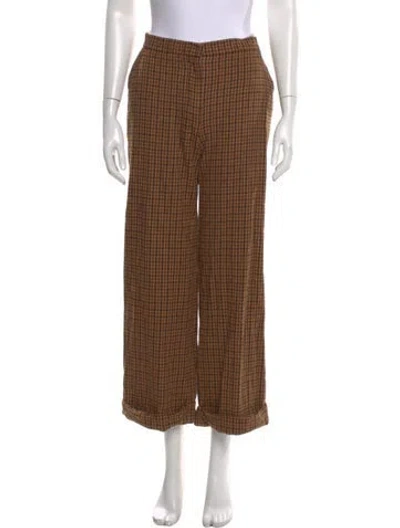 Pre-owned Max Mara Virgin Wool Wide Leg Pants In Neutral