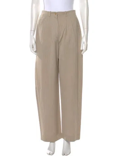 Pre-owned Max Mara Virgin Wool Wide Leg Pants In Neutral