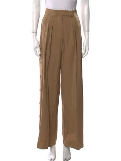 Pre-owned Max Mara Virgin Wool Wide Leg Pants In Neutral