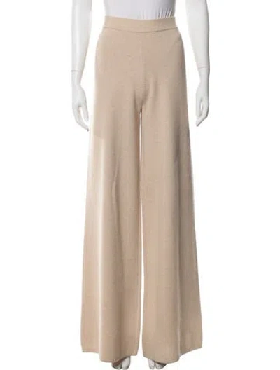 Pre-owned Max Mara Virgin Wool Wide Leg Pants In Neutral