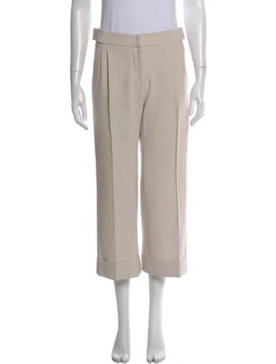 Pre-owned Max Mara Virgin Wool Wide Leg Pants In Neutral
