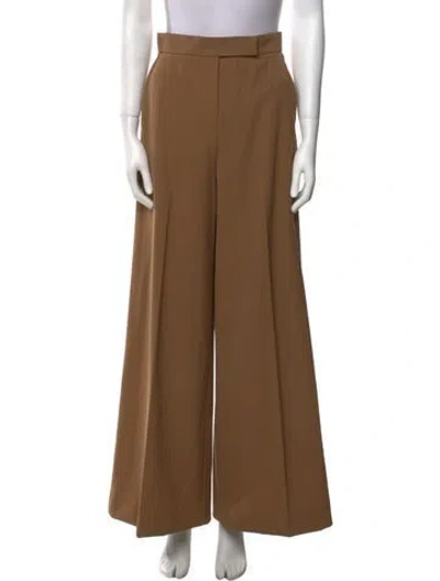 Pre-owned Max Mara Virgin Wool Wide Leg Pants In Neutral