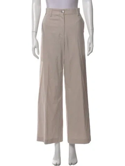 Pre-owned Max Mara Virgin Wool Wide Leg Pants In Neutral