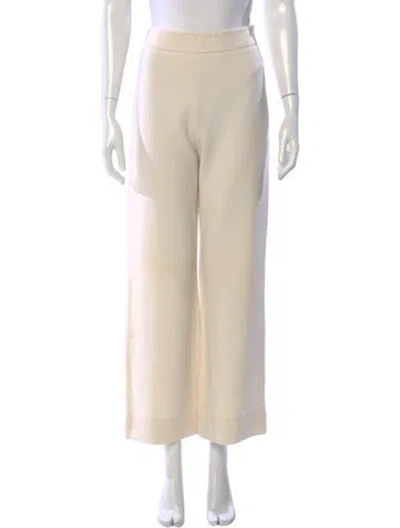 Pre-owned Max Mara Virgin Wool Wide Leg Pants In Neutral