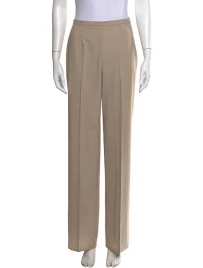 Pre-owned Max Mara Virgin Wool Wide Leg Pants In Neutral