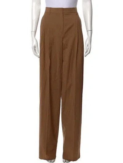 Pre-owned Max Mara Virgin Wool Wide Leg Pants In Neutral