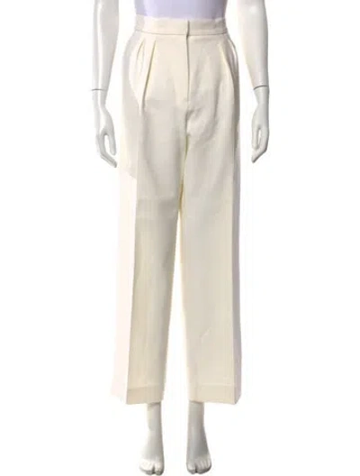 Pre-owned Max Mara Virgin Wool Wide Leg Pants In Neutral