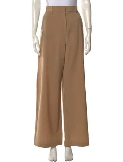 Pre-owned Max Mara Virgin Wool Wide Leg Pants In Neutral
