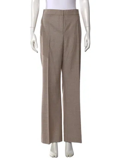 Pre-owned Max Mara Virgin Wool Wide Leg Pants In Neutral