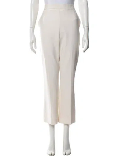 Pre-owned Max Mara Virgin Wool Wide Leg Pants In Neutral