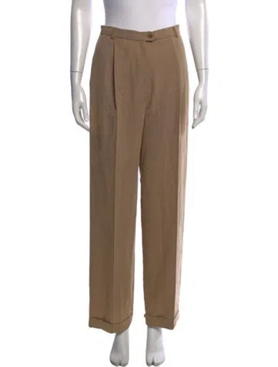 Pre-owned Max Mara Virgin Wool Wide Leg Pants In Neutral