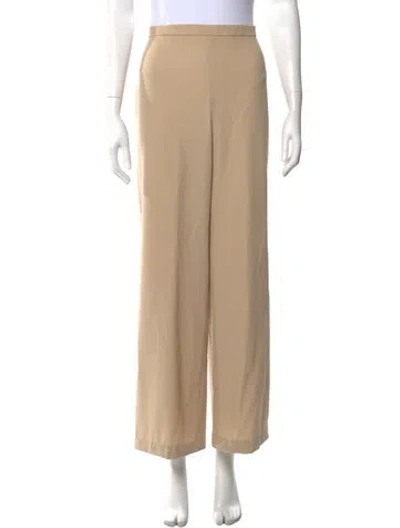 Pre-owned Max Mara Virgin Wool Wide Leg Pants In Neutrals