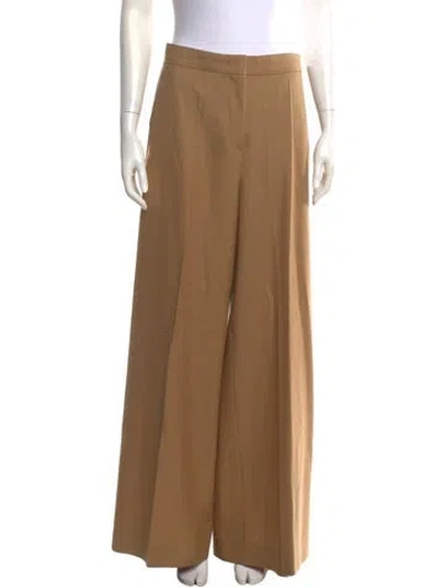 Pre-owned Max Mara Virgin Wool Wide Leg Pants In Neutrals