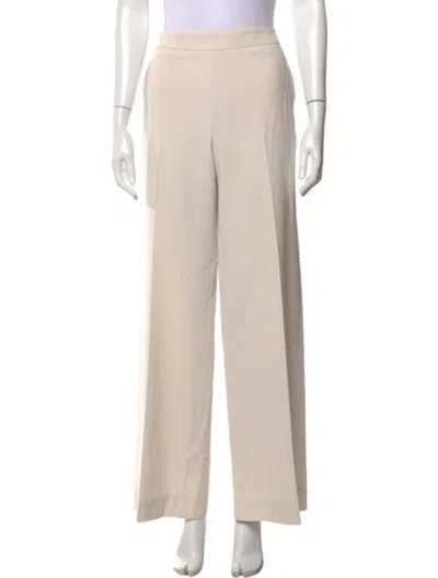 Pre-owned Max Mara Virgin Wool Wide Leg Pants In Neutrals