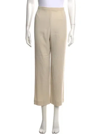 Pre-owned Max Mara Virgin Wool Wide Leg Pants In Neutrals