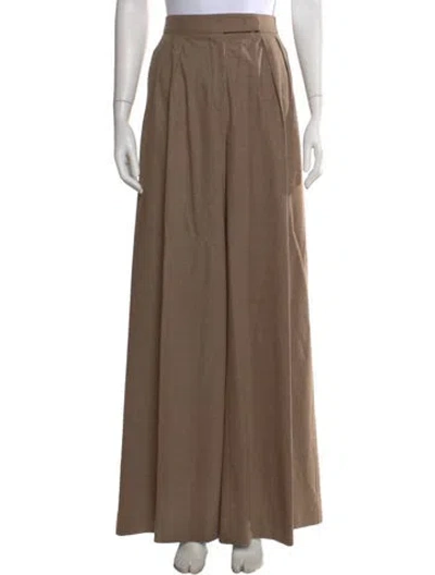 Pre-owned Max Mara Virgin Wool Wide Leg Pants In Neutrals