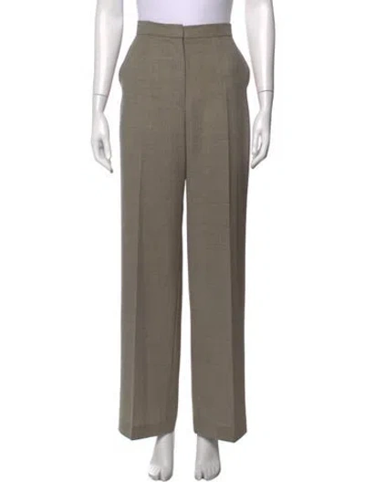 Pre-owned Max Mara Virgin Wool Wide Leg Pants In Neutrals