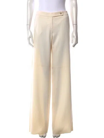 Pre-owned Max Mara Virgin Wool Wide Leg Pants In Neutrals