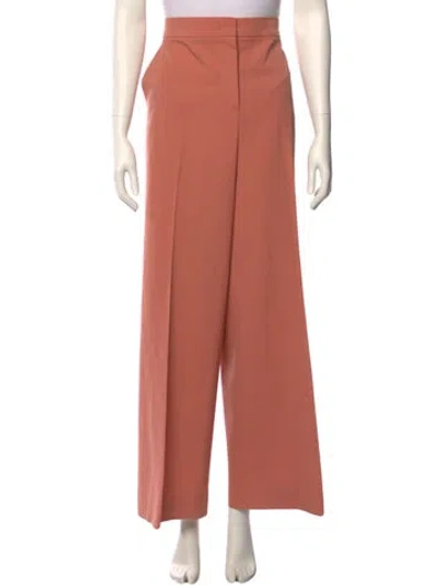 Pre-owned Max Mara Virgin Wool Wide Leg Pants In Orange
