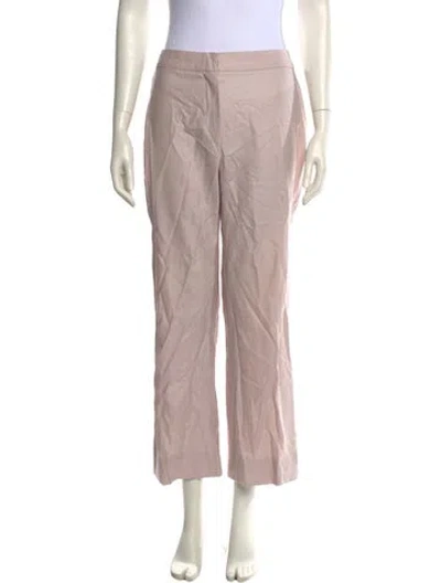 Pre-owned Max Mara Virgin Wool Wide Leg Pants In Pink