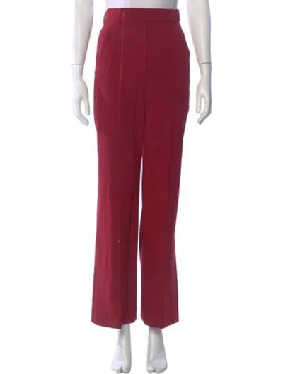 Pre-owned Max Mara Virgin Wool Wide Leg Pants In Pink