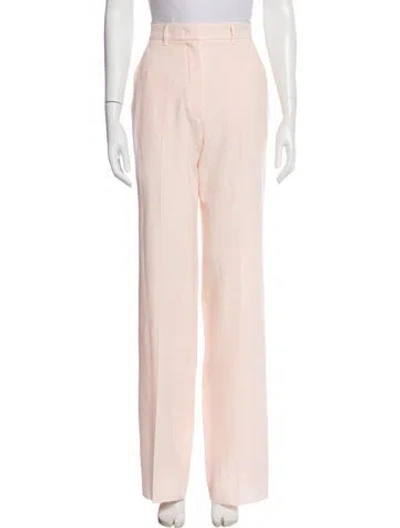 Pre-owned Max Mara Virgin Wool Wide Leg Pants In Pink