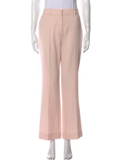 Pre-owned Max Mara Virgin Wool Wide Leg Pants In Pink